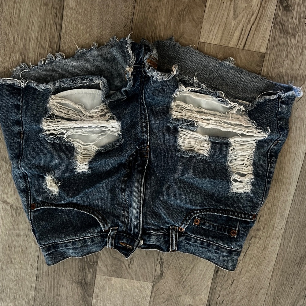 Distressed Denim Shorts